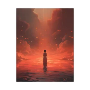 Figure in Red Water Canvas Print