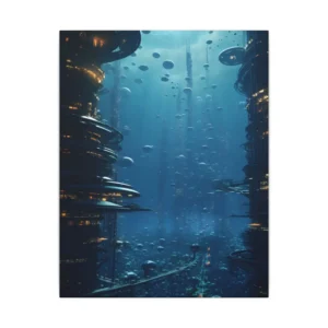 Glowing Deep Sea City Canvas Print