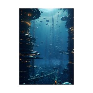 Glowing Deep Sea City Poster