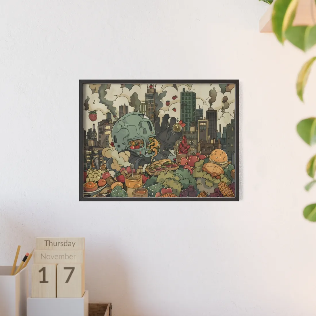 Vibrant Urban Scene: Colorful Art Inspired by Rapper's Style - Framed Poster