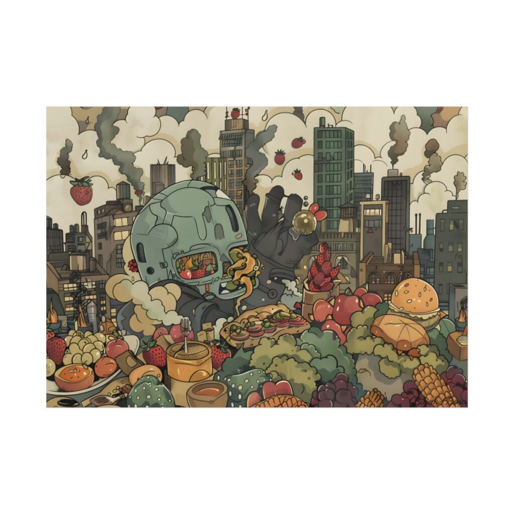 Vibrant Urban Scene: Colorful Art Inspired by Rapper's Style - Poster