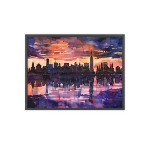 City Skyline at Dusk Framed Poster