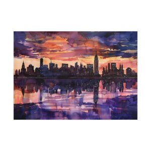 City Skyline at Dusk Poster