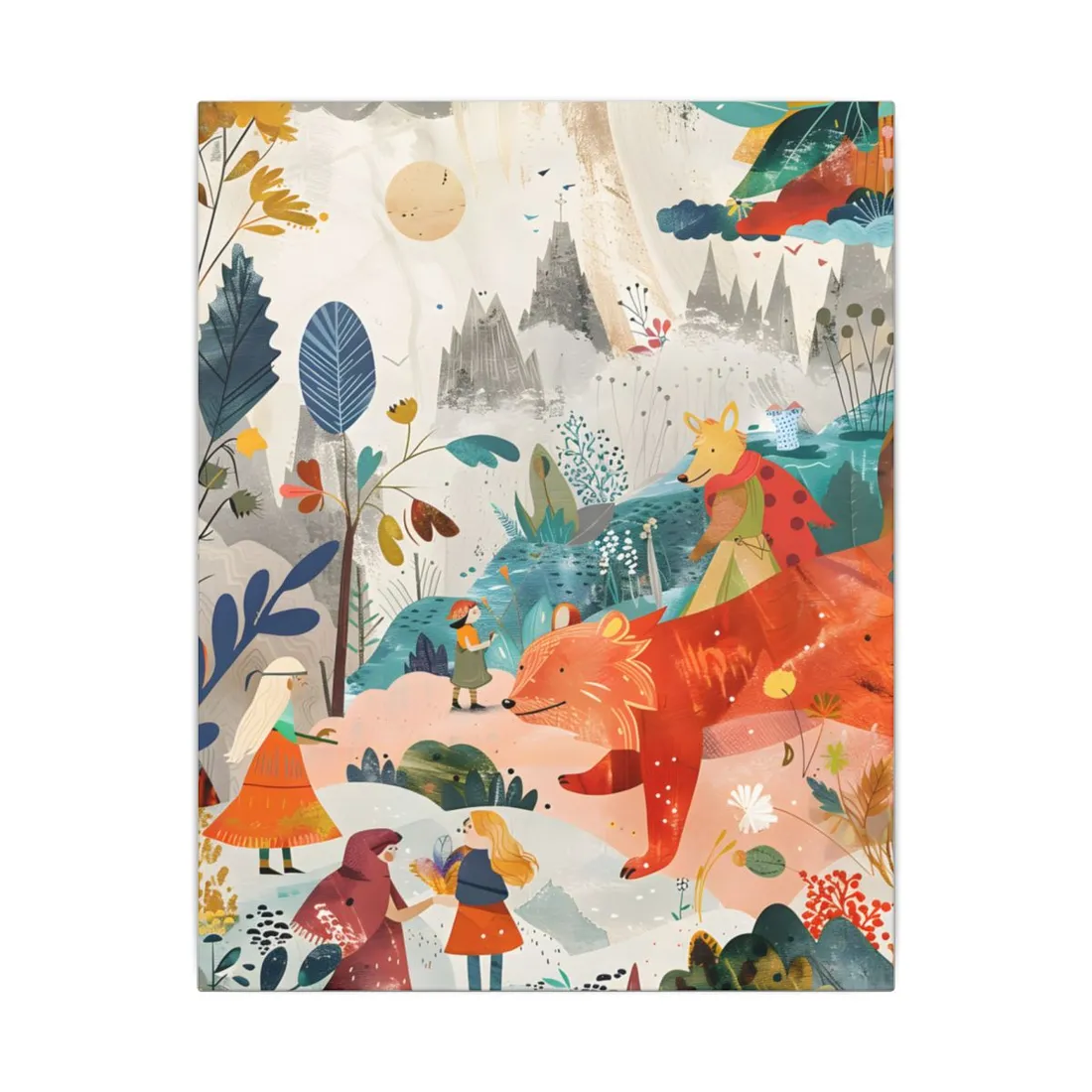 Vibrant Whimsy: Colorful Illustrations Featuring Belo - Canvas