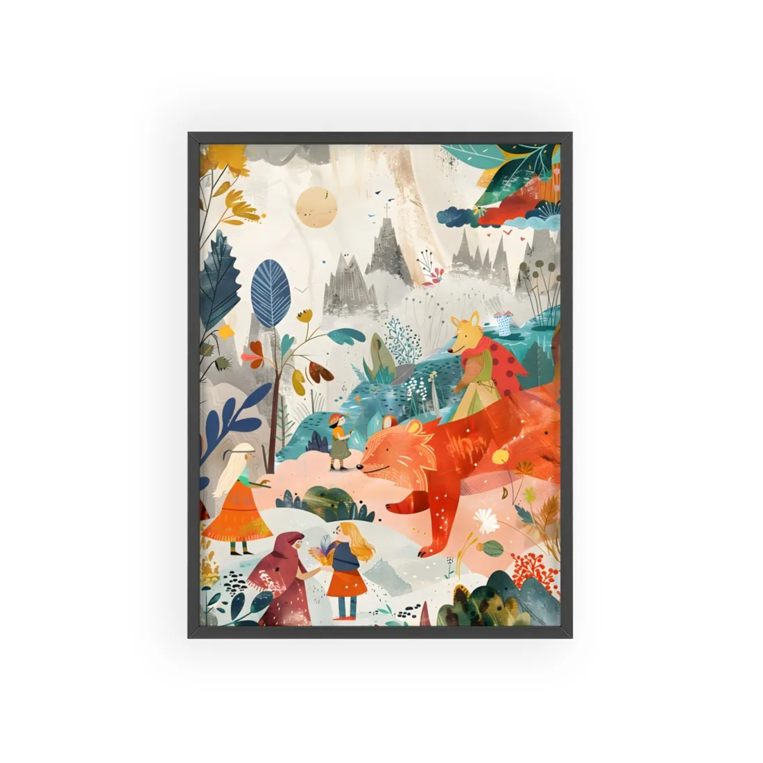 Vibrant Whimsy: Colorful Illustrations Featuring Belo - Framed Poster