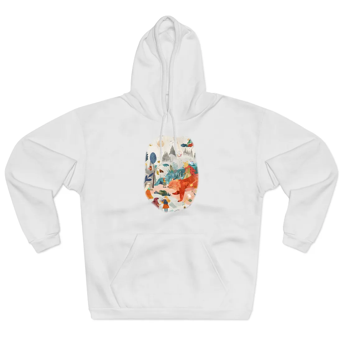 Vibrant Whimsy: Colorful Illustrations Featuring Belo - Hoodie (White)