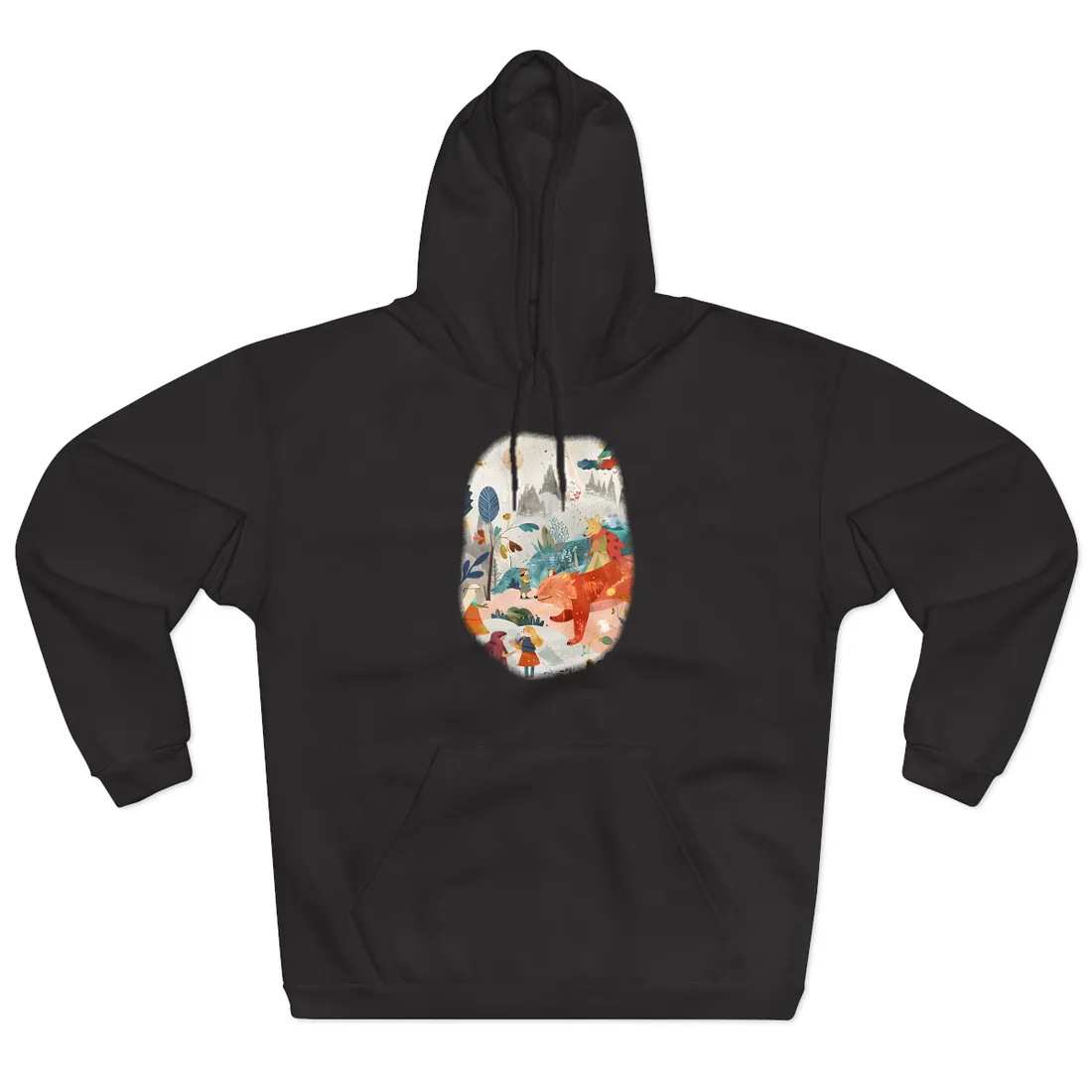 Vibrant Whimsy: Colorful Illustrations Featuring Belo - Hoodie (Black)