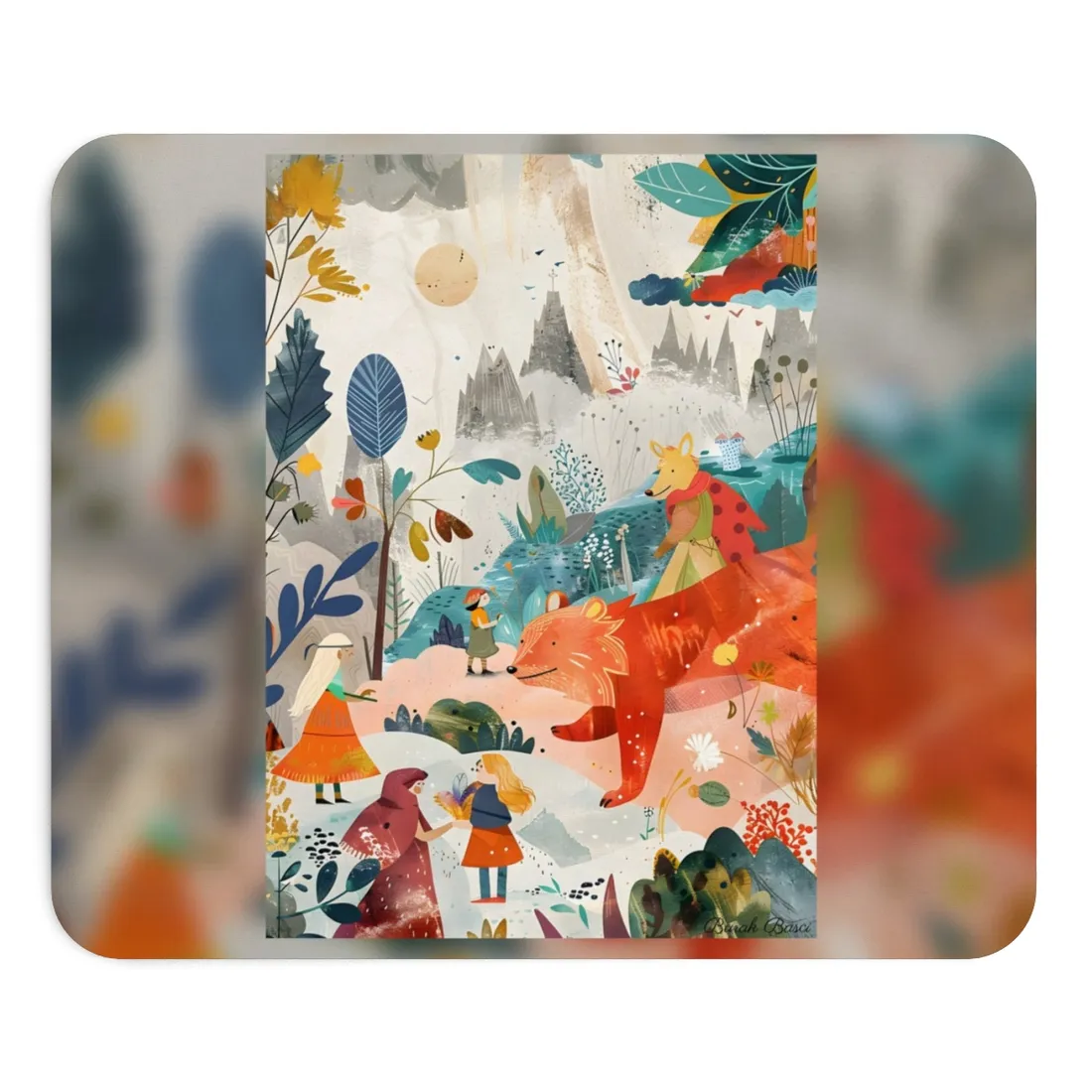 Vibrant Whimsy: Colorful Illustrations Featuring Belo - Mouse Pad
