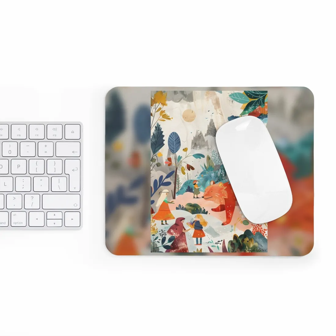 Vibrant Whimsy: Colorful Illustrations Featuring Belo - Mouse Pad