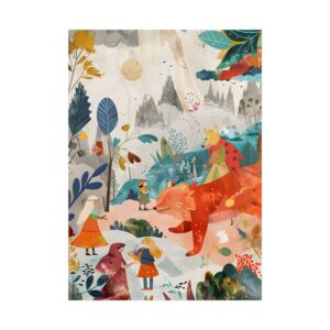 Woodland Animals and Children Poster