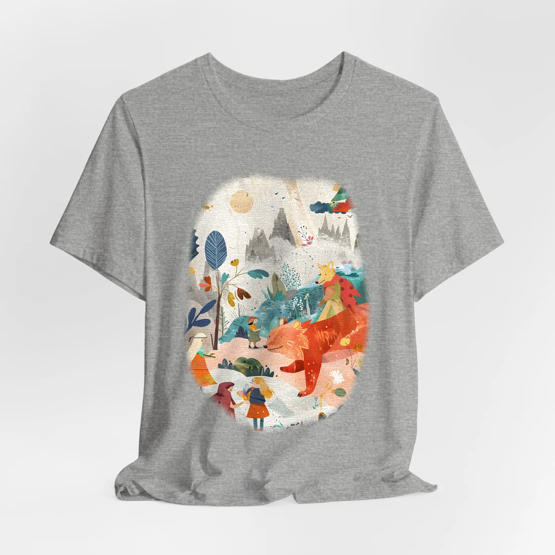 Vibrant Whimsy: Colorful Illustrations Featuring Belo - T-Shirt (Athletic Heather)