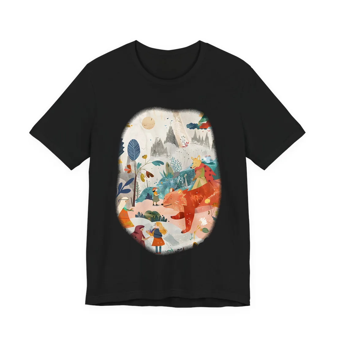 Vibrant Whimsy: Colorful Illustrations Featuring Belo - T-Shirt (Black)