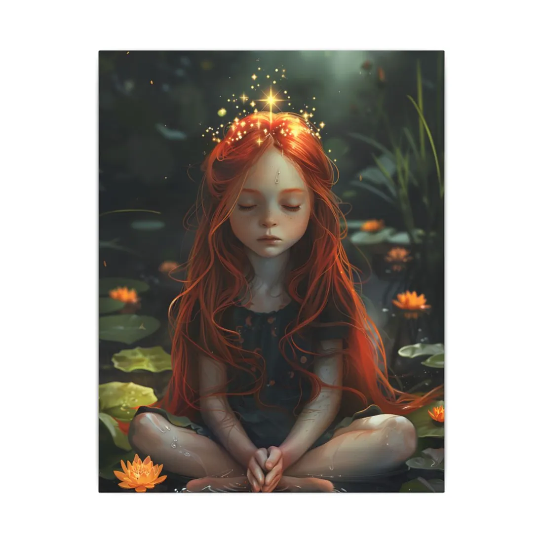 Vibrant Young Girl: Sparkling Red Hair - Canvas