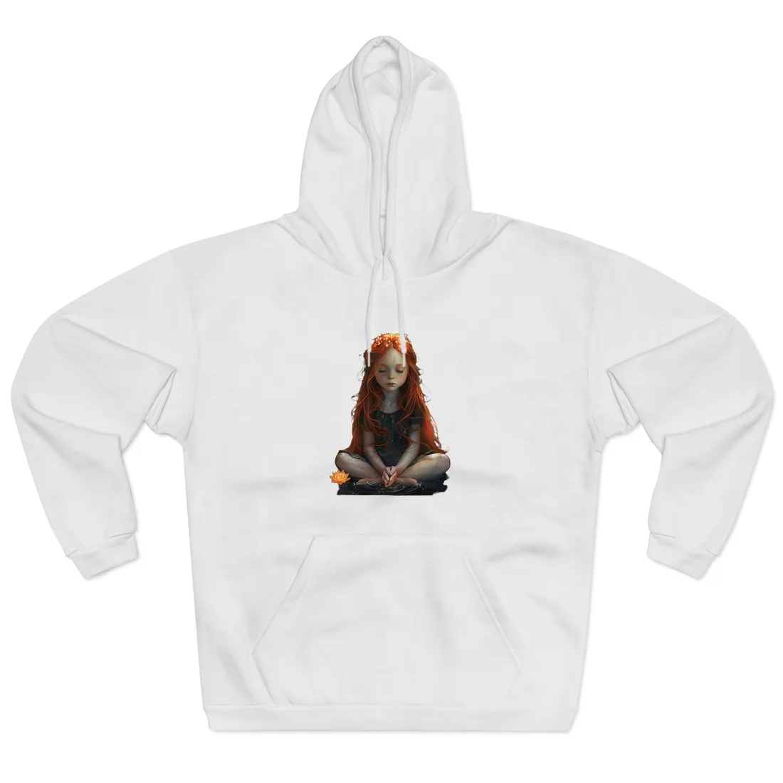 Vibrant Young Girl: Sparkling Red Hair - Hoodie (White)