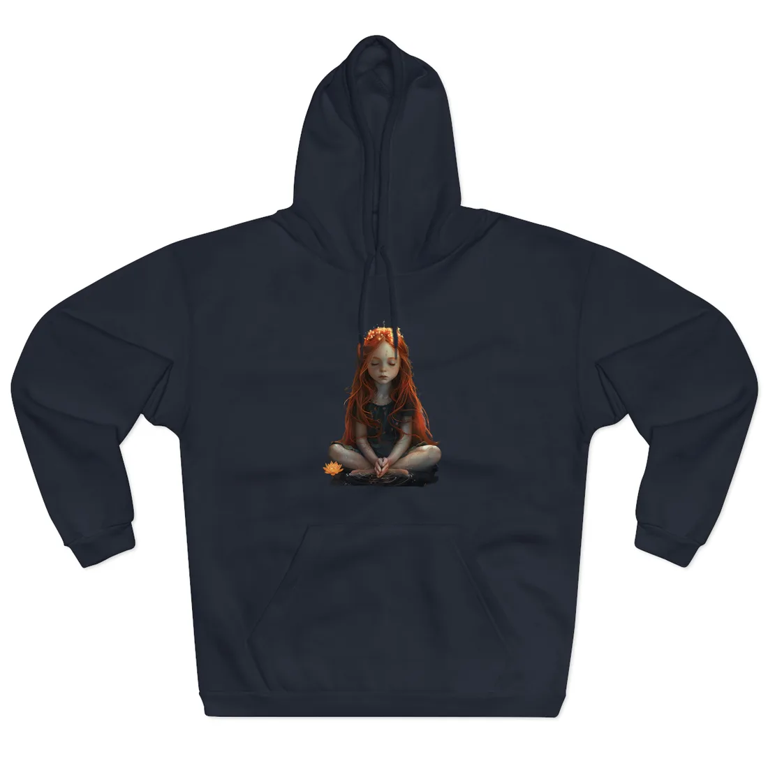 Vibrant Young Girl: Sparkling Red Hair - Hoodie (Navy)