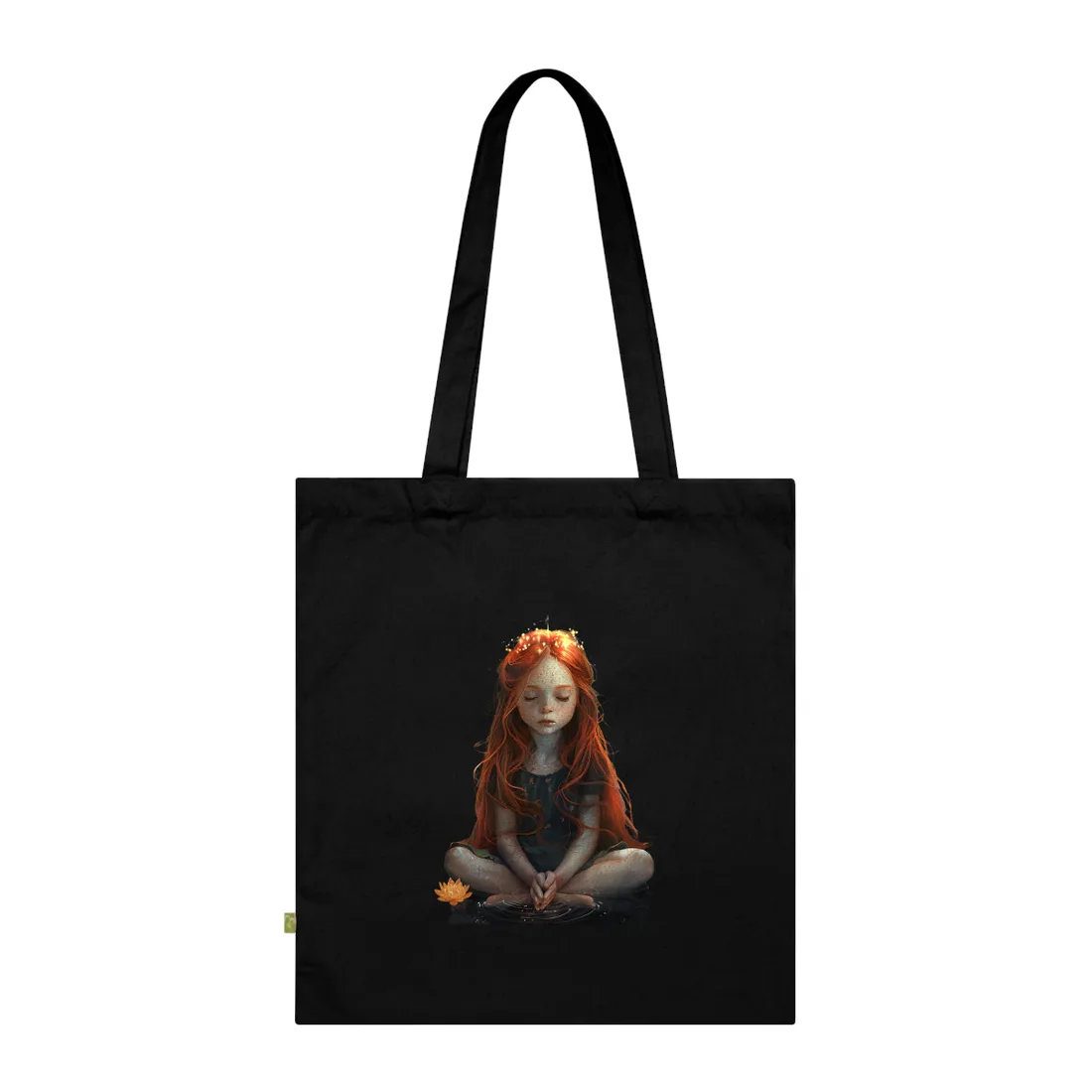 Vibrant Young Girl: Sparkling Red Hair - Tote Bag (Black)