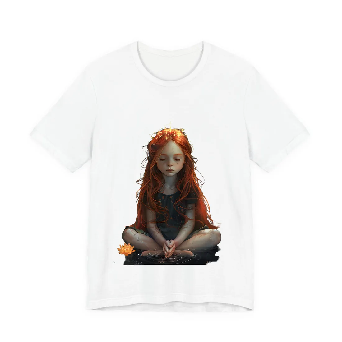 Vibrant Young Girl: Sparkling Red Hair - T-Shirt (White)
