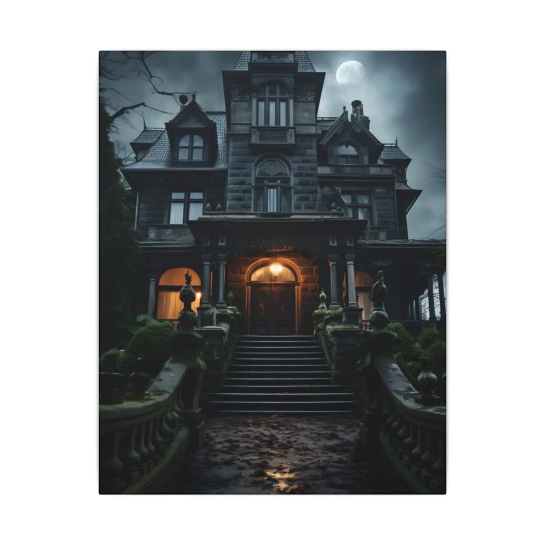 Victorian Haunted Estate: Dark Atmospheric - Canvas