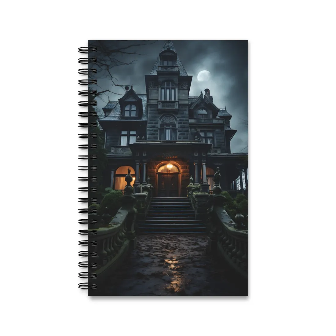 Victorian Haunted Estate: Dark Atmospheric - Spiral Notebook