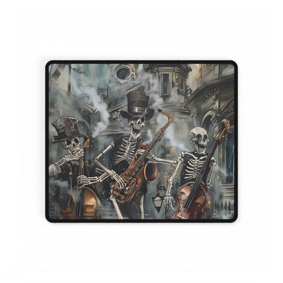 Victorian Lowbrow Jazz: Skeleton Band in Artistic Swing - Desk Mat