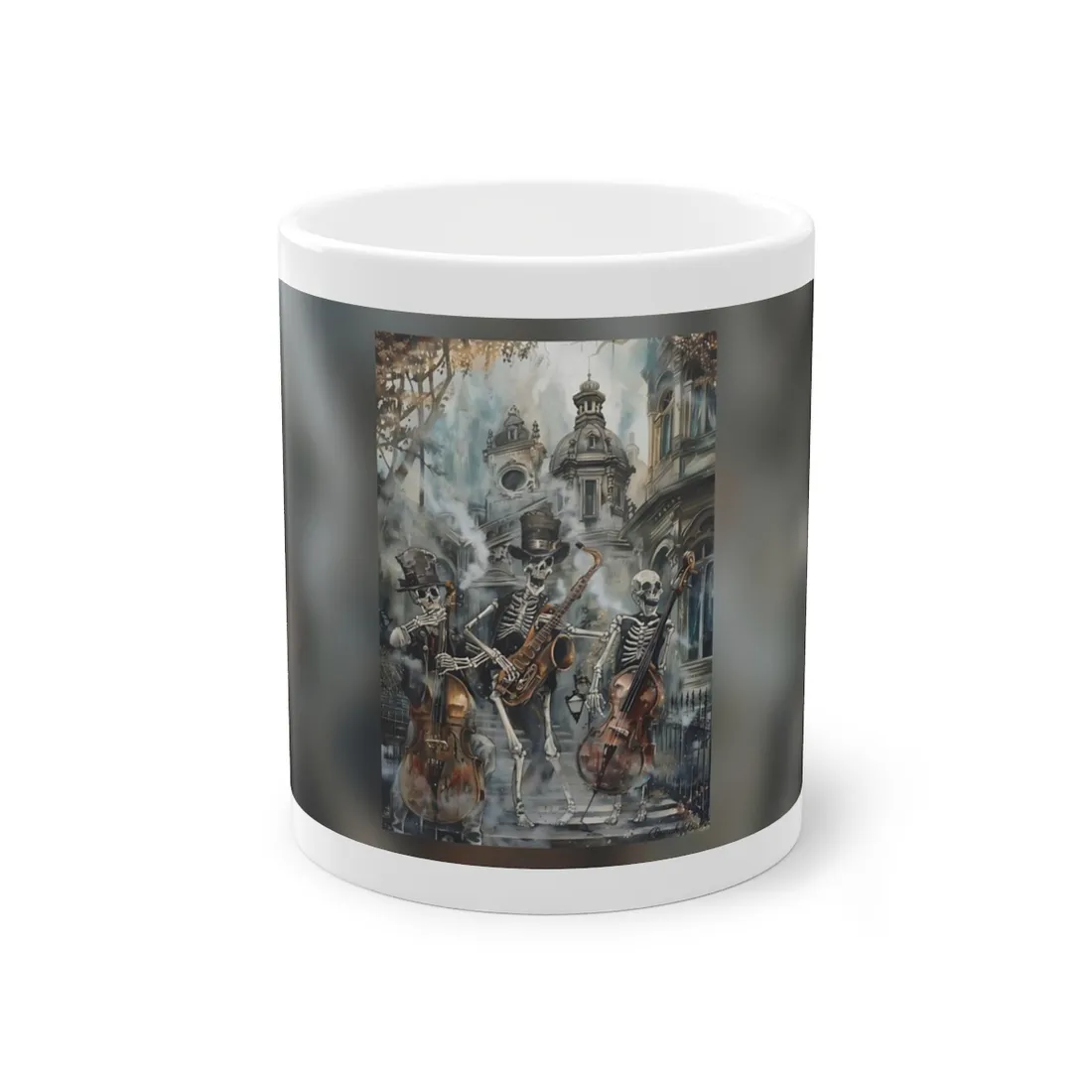 Victorian Lowbrow Jazz: Skeleton Band in Artistic Swing - Mug