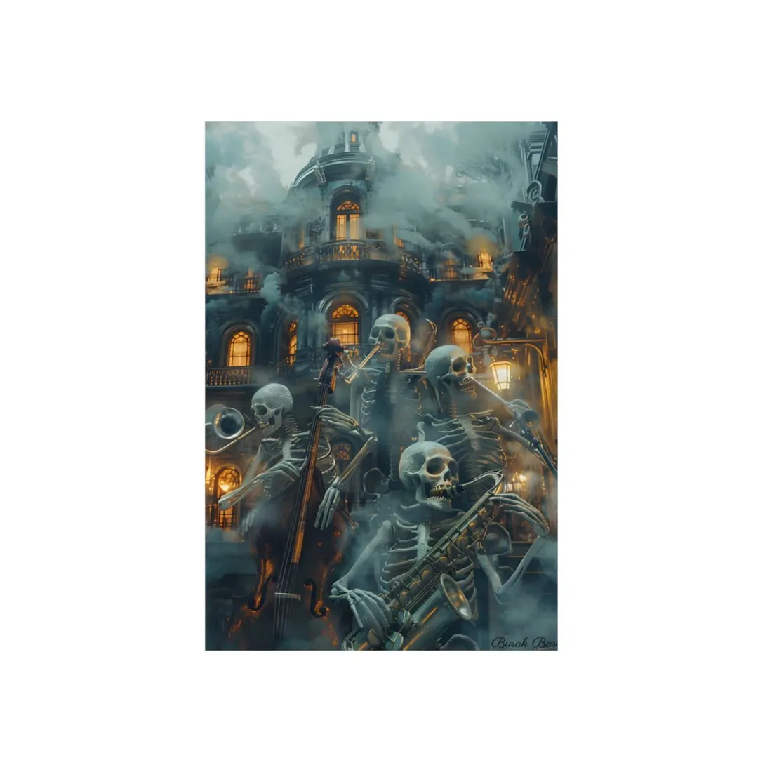 Victorian Lowbrow Skeleton Jazz Band: Dark - Metal Poster