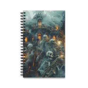 Skeleton Orchestra in Mist Spiral Notebook