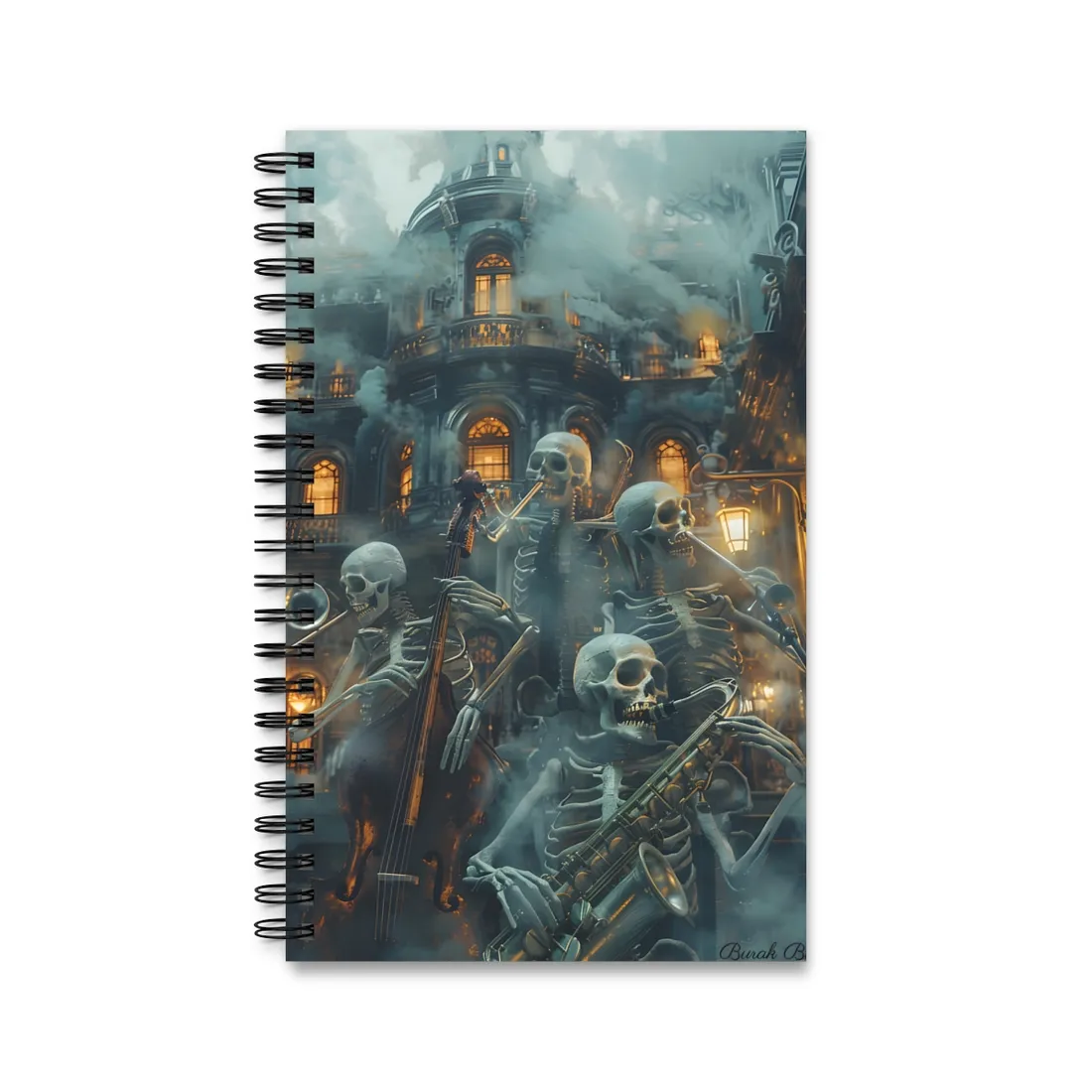 Victorian Lowbrow Skeleton Jazz Band: Dark - Spiral Notebook