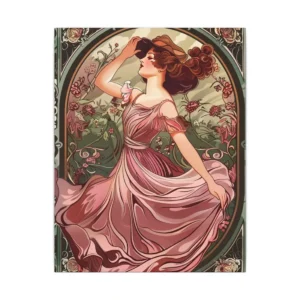 Woman in Pink Dress Canvas Print