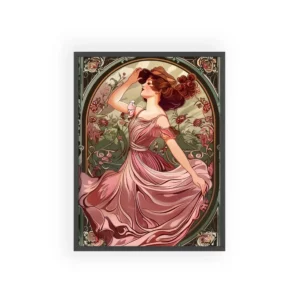 Woman in Pink Dress Framed Poster
