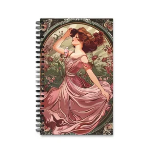 Woman in Pink Dress Spiral Notebook