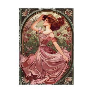 Woman in Pink Dress Poster
