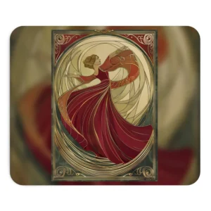 Woman in Red Dress Mouse Pad