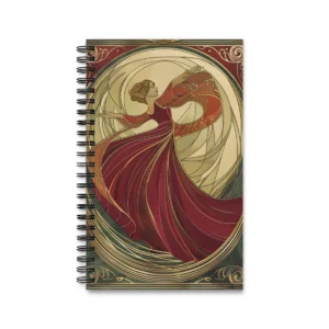 Woman in Red Dress Spiral Notebook