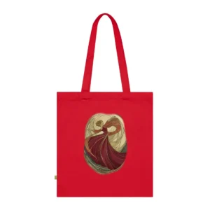 Woman in Red Dress Tote Bag