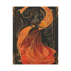 Golden Flame Gown Canvas Print