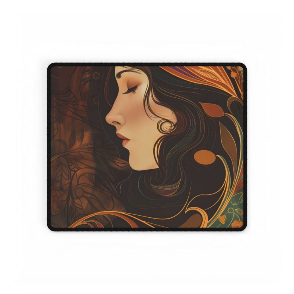 Vintage Art Nouveau Poster: Elegant Design - Desk Mat