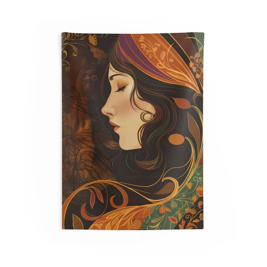 Vintage Art Nouveau Poster: Elegant Design - Wall Tapestry