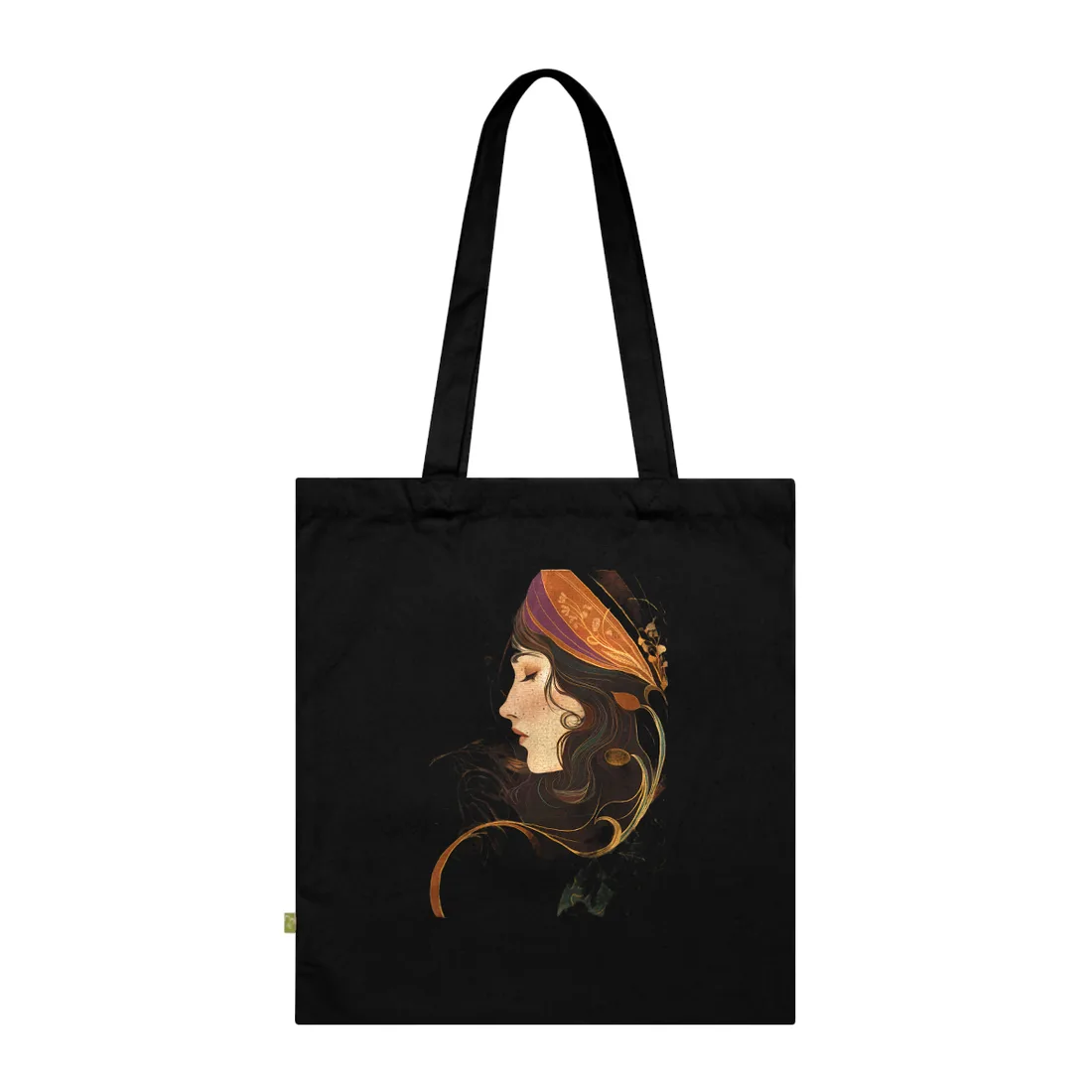 Vintage Art Nouveau Poster: Elegant Design - Tote Bag (Black)