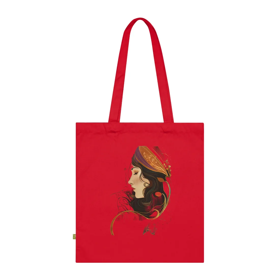Vintage Art Nouveau Poster: Elegant Design - Tote Bag (Classic Red)