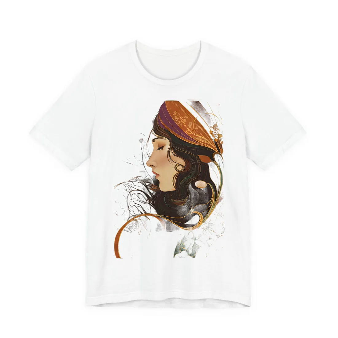 Vintage Art Nouveau Poster: Elegant Design - T-Shirt (White)