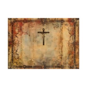 Crucifix on Antique Parchment Poster