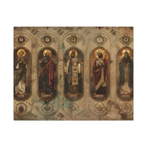 Five Haloed Figures Canvas Print
