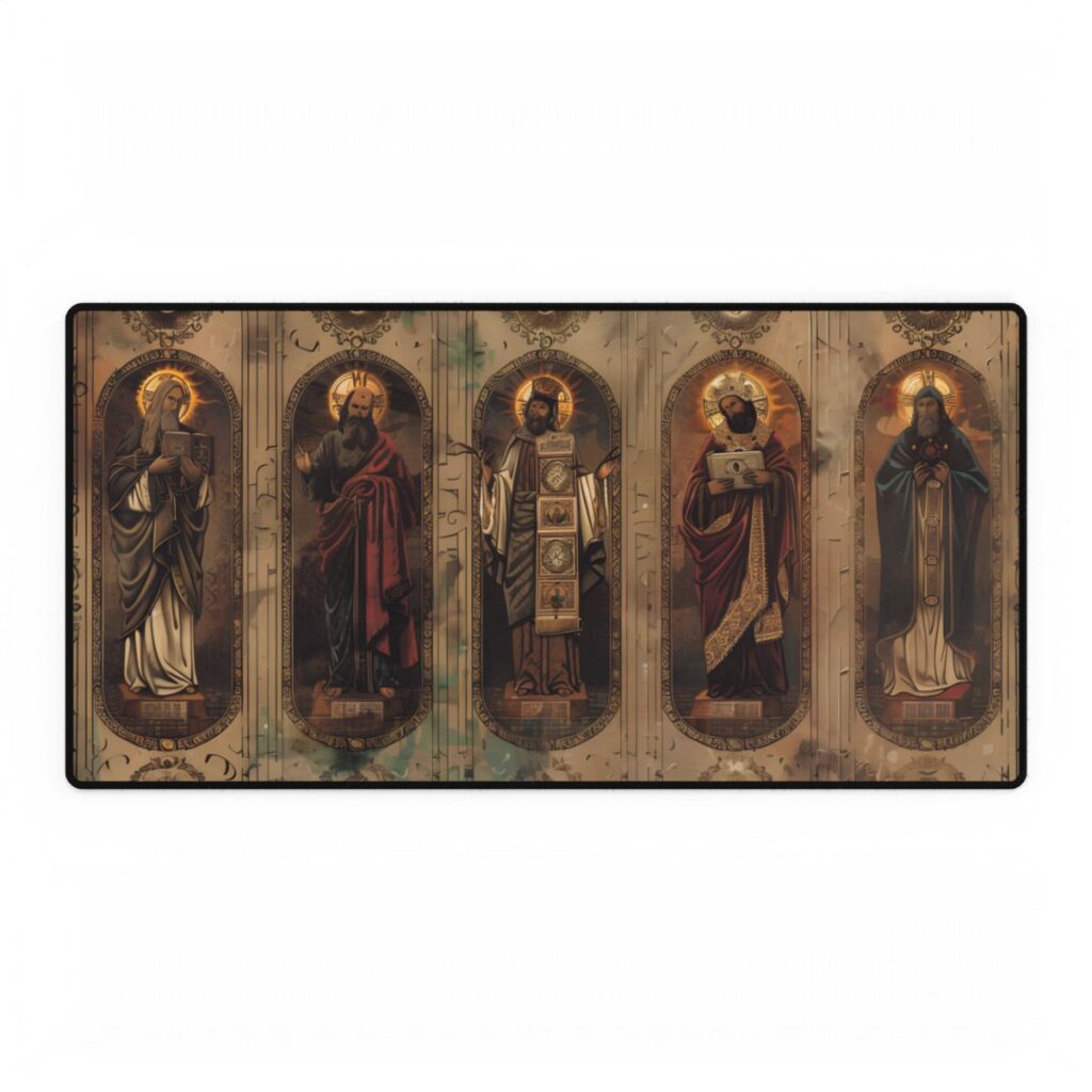 Vintage Biblical Art: Traditional Wisdom Poster - Desk Mat