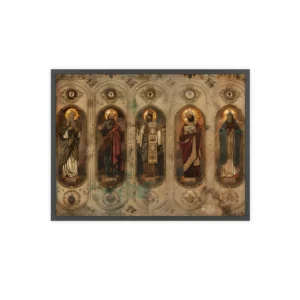 Five Haloed Figures Framed Poster