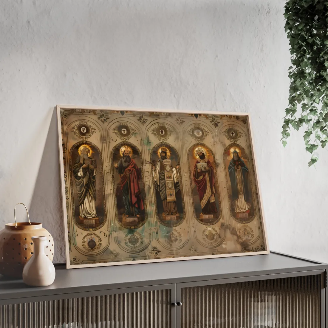 Vintage Biblical Art: Traditional Wisdom Poster - Framed Poster