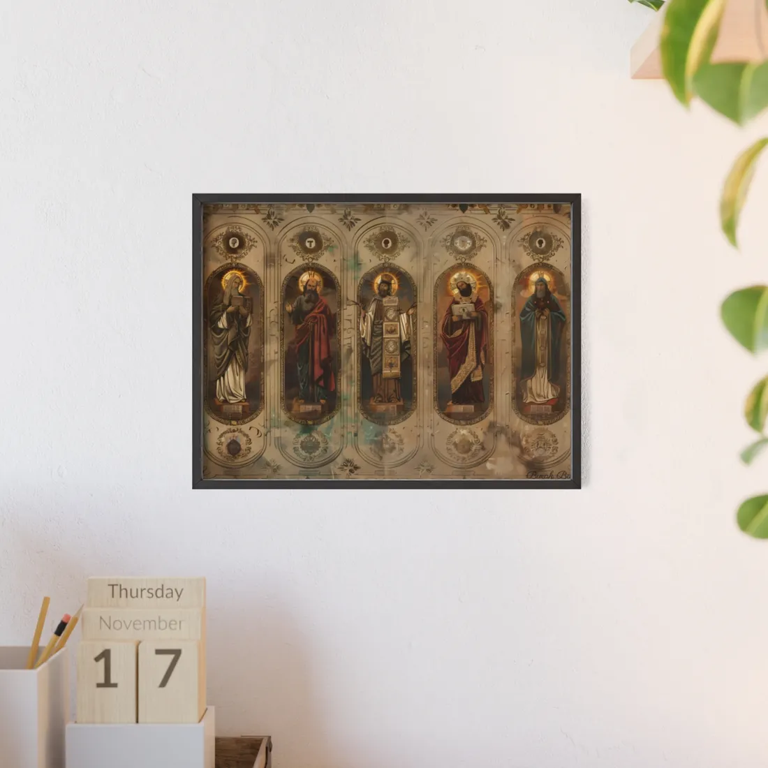 Vintage Biblical Art: Traditional Wisdom Poster - Framed Poster