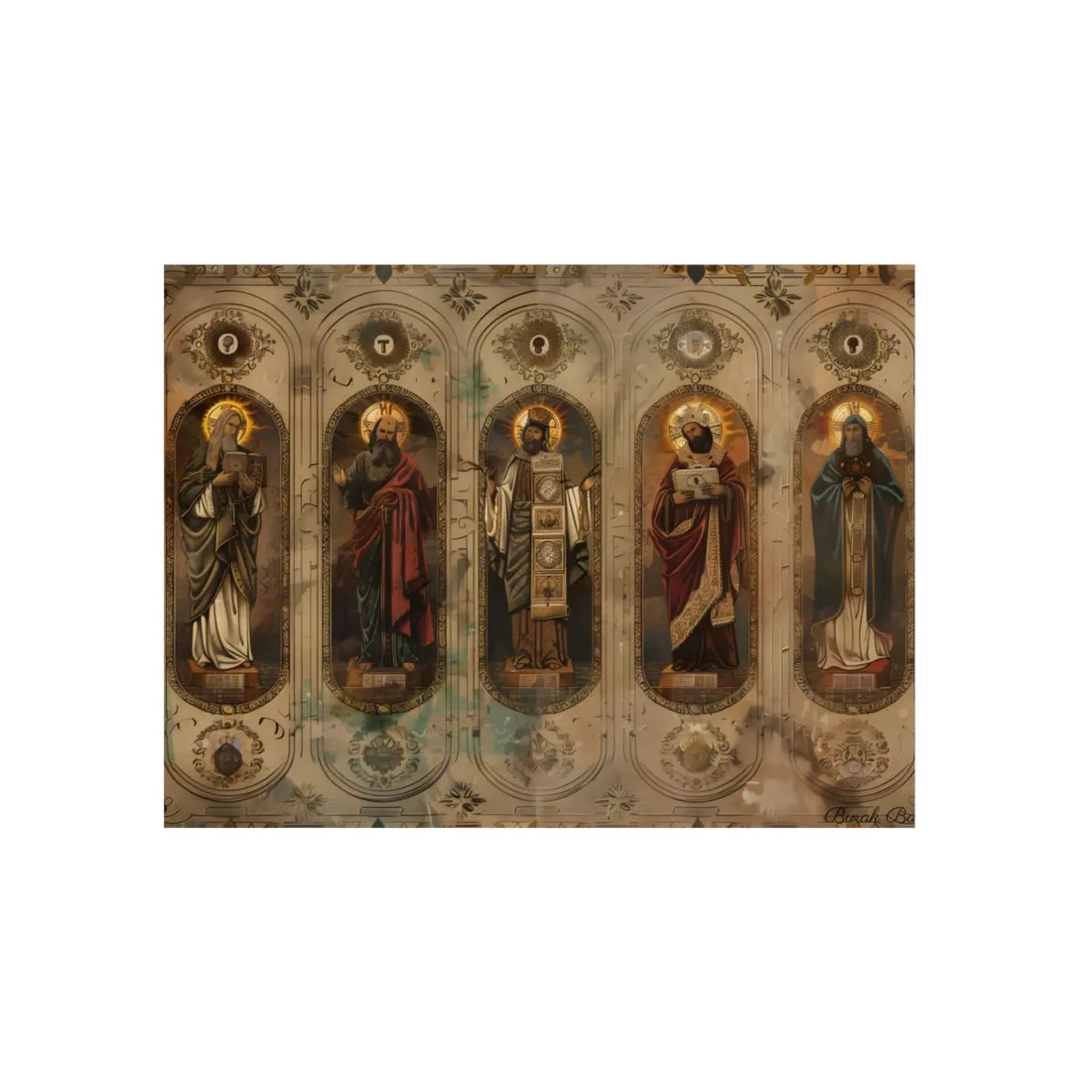 Vintage Biblical Art: Traditional Wisdom Poster - Metal Poster