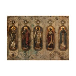 Five Haloed Figures Poster