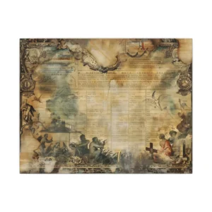 Vintage Parchment Ledger Collage Canvas Print